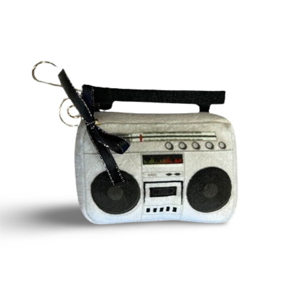 mini boombox plush music ornaments colorful embroidery high quality printed fabrics nostalgic music boombox radio plush ornaments great dj gift stocking stuffer music lover gift