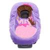 Car Seat Cuties Princess infant baby car seat cover with whimsical princess applique decoration zipper front universal fit machine washable elastic baby car seat cover great for Halloween infant no fuss fairy costume baby shower gift babys first halloween gift baby’s first christmas gift unique baby gift 