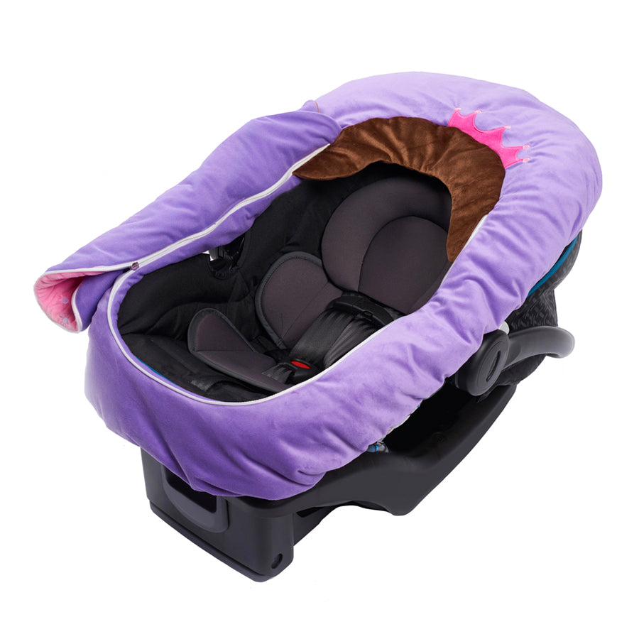 Car Seat Cuties Princess infant baby car seat cover with whimsical princess applique decoration zipper front universal fit machine washable elastic baby car seat cover great for Halloween infant no fuss fairy costume baby shower gift babys first halloween gift baby’s first christmas gift unique baby gift