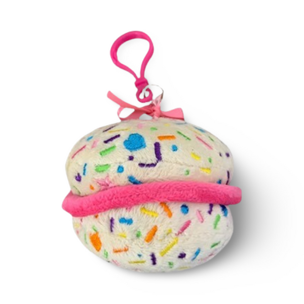 mini keychain plush and plush ornaments dessert plushies colorful embroidery fun print and patterns unicorn macaron backpack clip macaron plush ornament