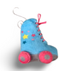 retro blue pink roller skate with side stars keychain plush pop culture mini plushies colorful fun print and patterns roller skate backpack clip and roller skate plush ornaments for holiday tree stocking stuffers pop culture geek gift