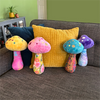 dopamine decore weirdcore plush glitter colorful mushroom plushies soft minky top fun colorful print stuffed stems with fun glitter dot patterns on caps unique gift dorm decor dopamine home decor happy hippy gifts