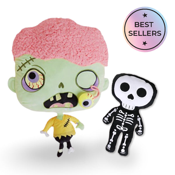 Our best selling zombie plush & skeleton in a giftable bundle!