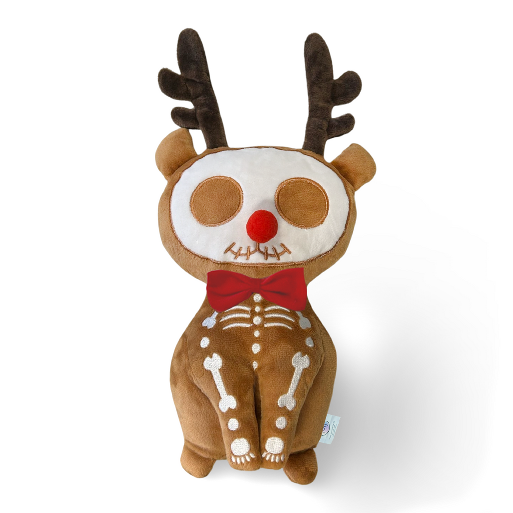 gingerdead plush toys perfect for spooky christmas! 12" gingerbread gingerdead reindeer plush with a little santa hat & bowtie