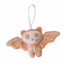 Plush toy bat with skeleton design on a white background