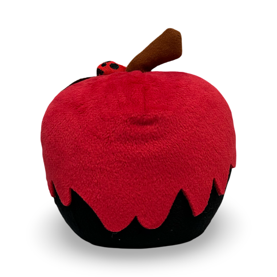 poison apple plush prop great for evil queen or snow white cosplay poison apple is red and black with green leaves and skull berries