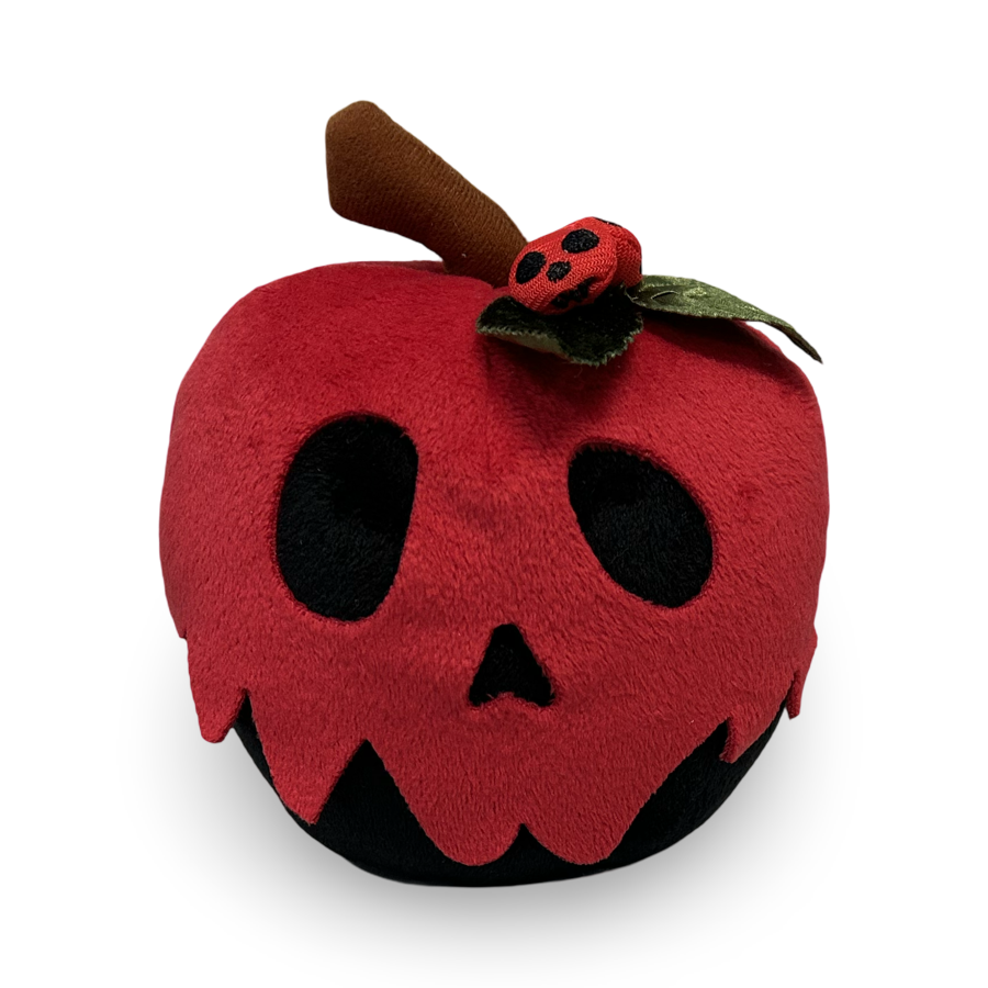poison apple plush prop great for evil queen or snow white cosplay poison apple is red and black with green leaves and skull berries