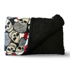 santa skeleton print throw with black sherpa fleece lining