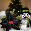 black poinsettia plush pillow high quality plush zombie snowman creepmas home decor spooky christmas decor creepy christmas pillows