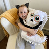 white ghost pompom pillow white ball fringe large white pillow funny eye ghost face embroidery pompom pillow haunted home decor minky plush pillows ghost home decor ghost plush