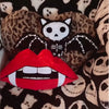 red vampire fang pillow Skeleton bat plush black minky white embroidery beautiful embroidery high quality plush halloween skeleton bat plushie halloween goth home decor vampire home decor goth plushies